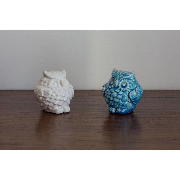 Gufo Smaltato in Ceramica