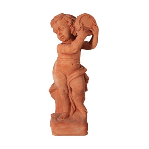 Musician Putto with Terracotta Tambourine