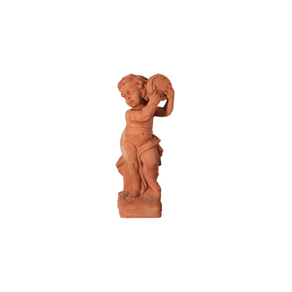 Musician Putto with Terracotta Tambourine