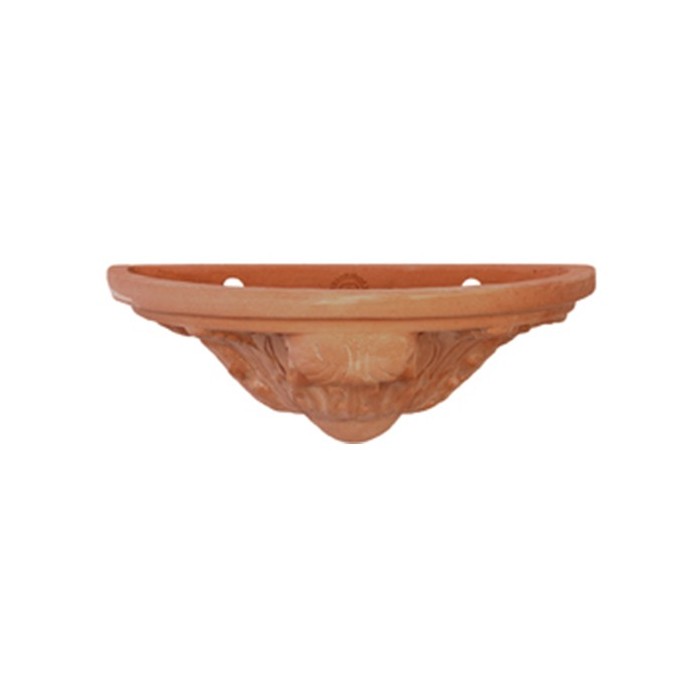 Wall Pocket with Acanthus Leaf in Terracotta
