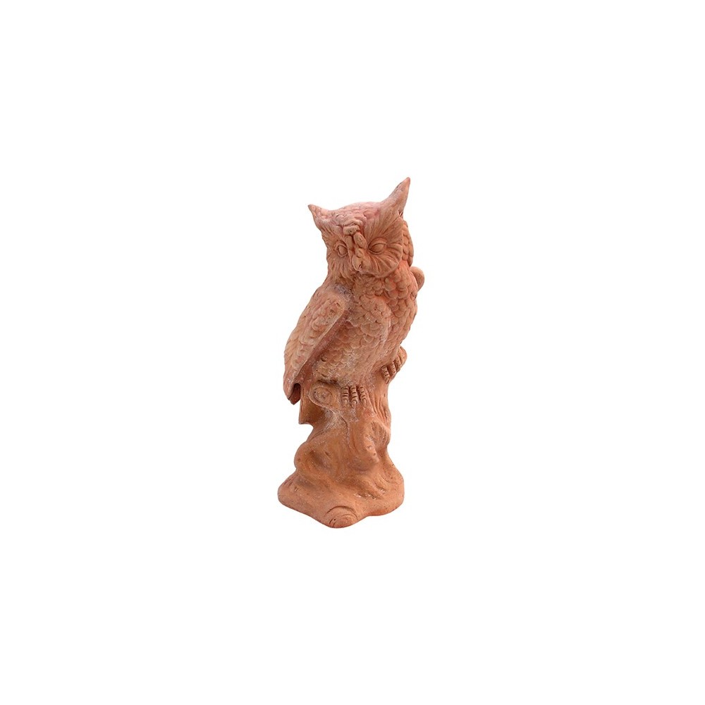 Gufo sul Tronco in Terracotta