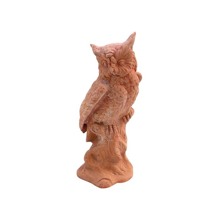 Gufo sul Tronco in Terracotta