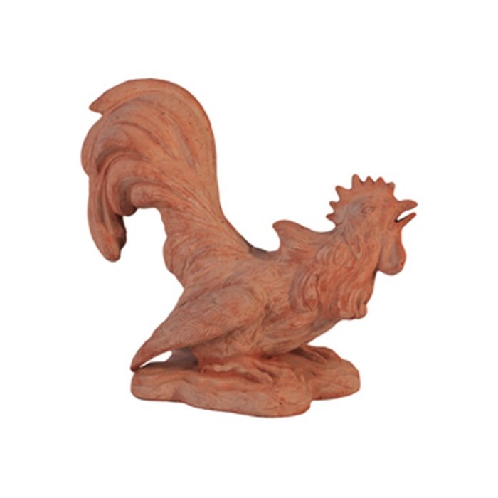Gallo Lottatore in Terracotta