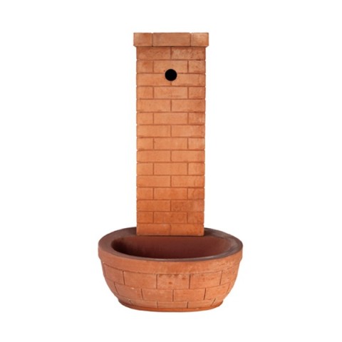 Fontana da Terra con Base Tonda in Terracotta