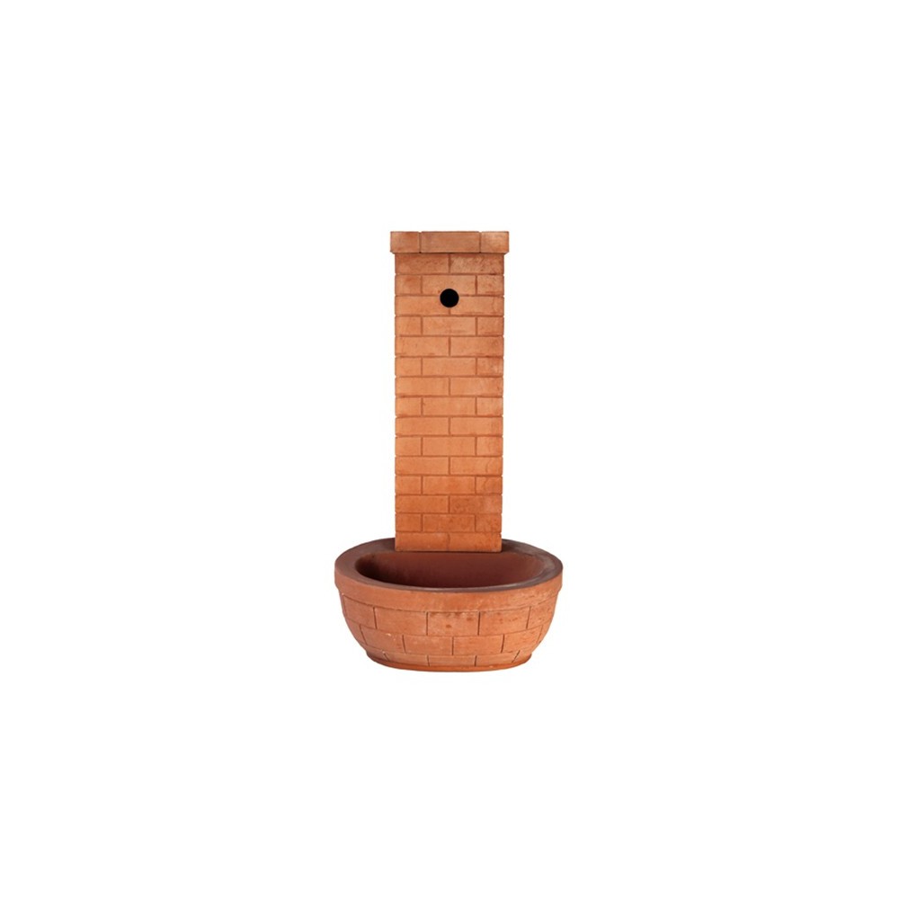 Fontana da Terra con Base Tonda in Terracotta