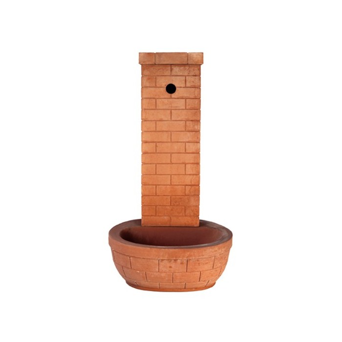 Fontana da Terra con Base Tonda in Terracotta