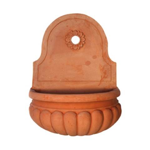 Wall-Mounted Holy Water Font in Terracotta