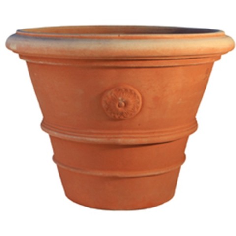 Festooned Vase with Rosetta in Impruneta Terracotta