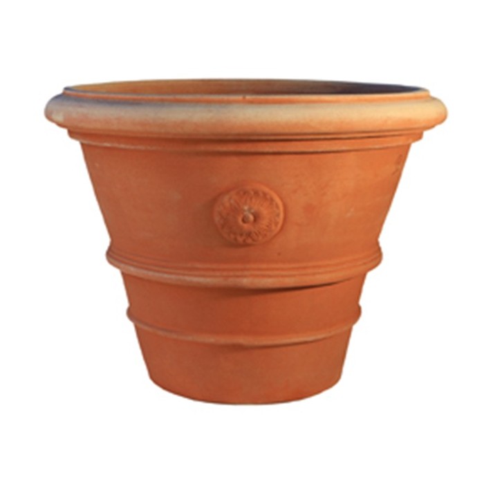 Festooned Vase with Rosetta in Impruneta Terracotta