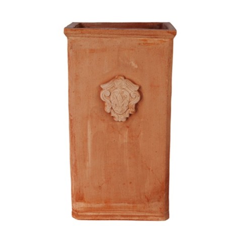 Rectangular Umbrella Stand with Terracotta Lily