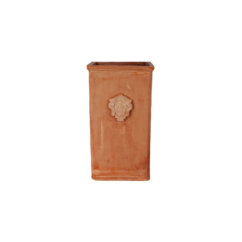 Rectangular Umbrella Stand with Terracotta Lily