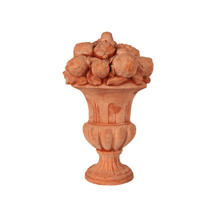 Vaso a Calice con Frutta in Terracotta