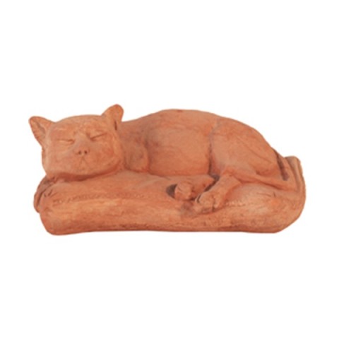 Gatto su Cuscino in Terracotta