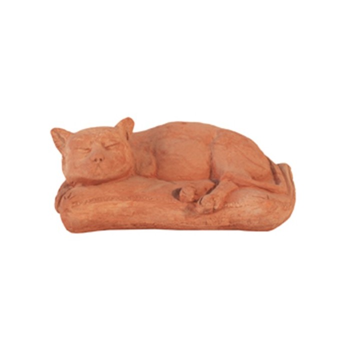 Gatto su Cuscino in Terracotta