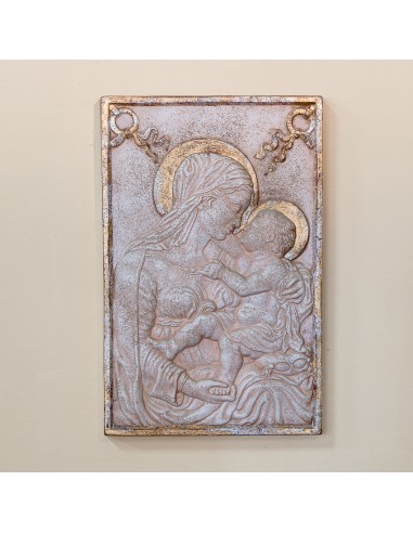 Madonna del Sansovino Simil Travertino e Oro in Ceramica