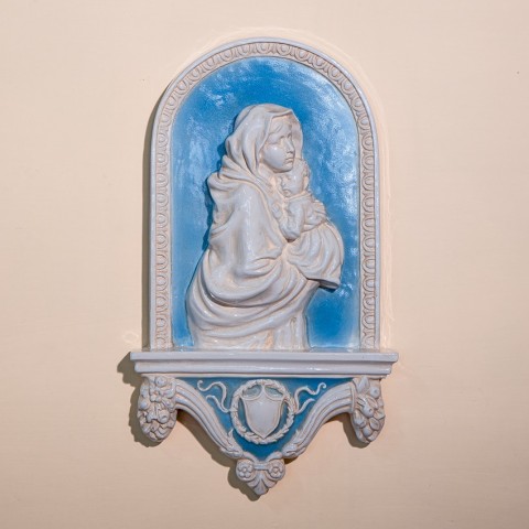 Madonna della Strada del Ferruzzi : Base Lavorata Smaltata Colorata in Ceramica