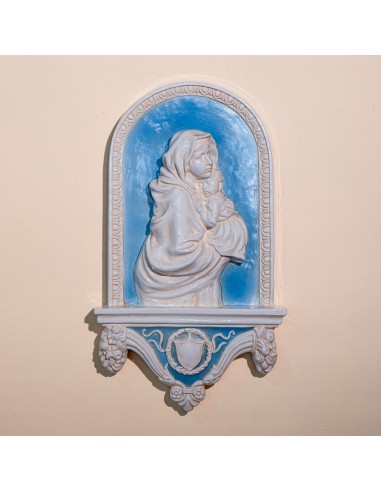 Madonna della Strada del Ferruzzi : Base Lavorata Smaltata Colorata in Ceramica