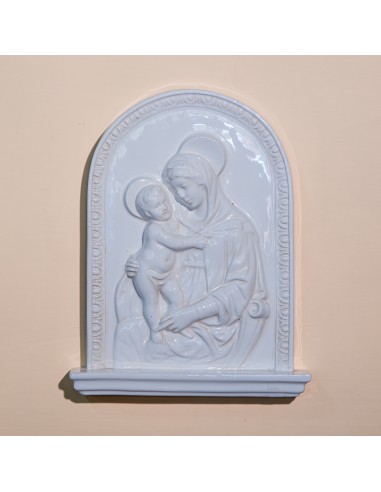 Madonna con Bambino Smaltata in Ceramica