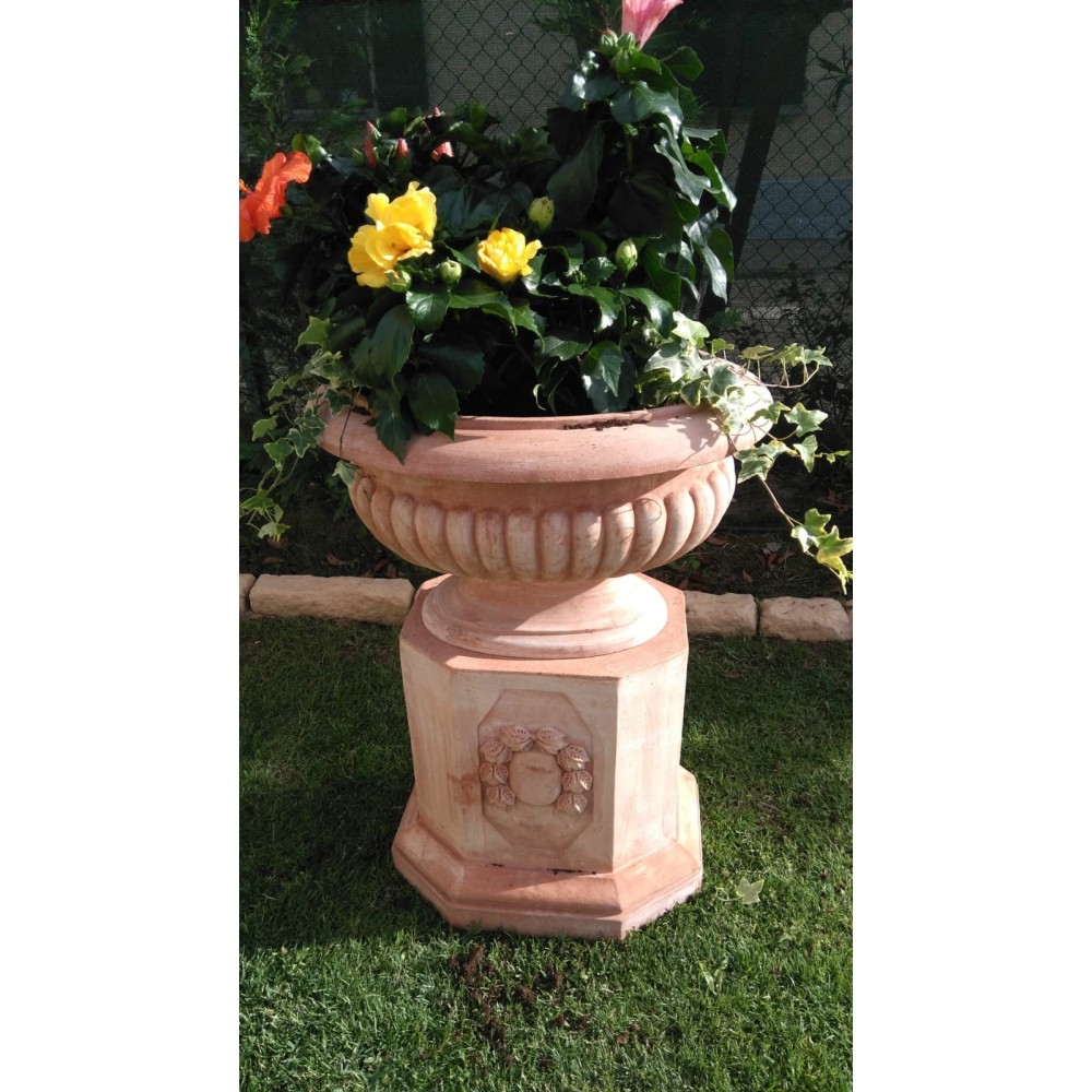 Oval Terracotta Chalice Vase
