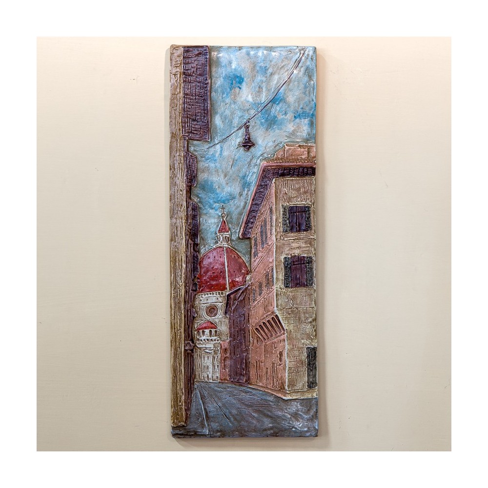 Scorcio di Firenze Patinato Colorato in Ceramica