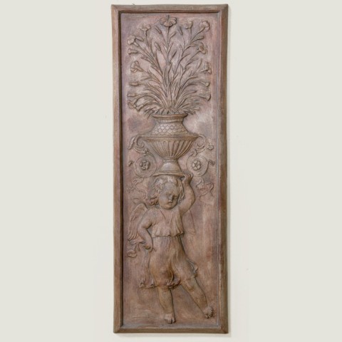 Puttino Verticale Finitura Scavo in ceramica