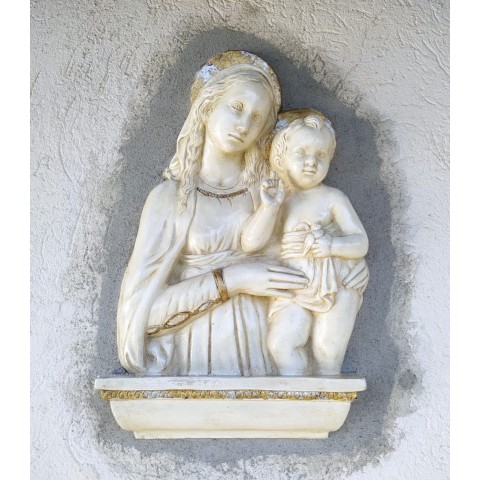 Madonna con Bambino Patinata e Oro in Ceramica 2