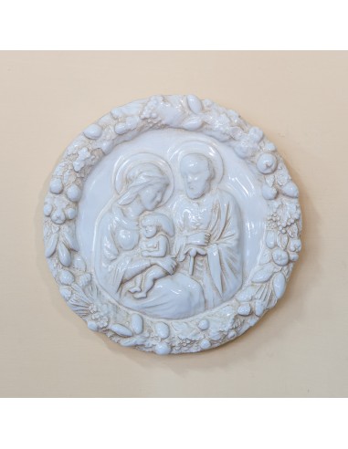 Sacra Famiglia Robbiana Smaltata in Ceramica