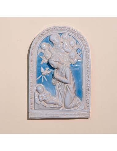 L'adorazione di Luca della Robbia Smaltata Colorata in Ceramica