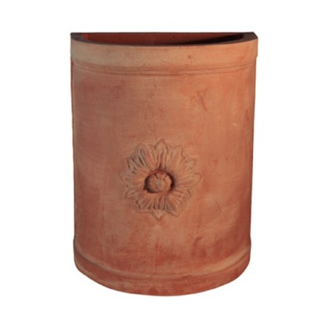 Vaso a Parete con Rosone in Terracotta d'Impruneta