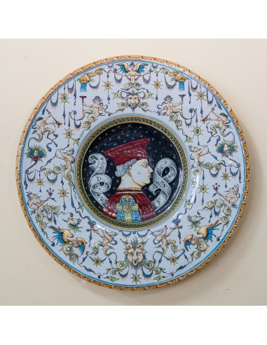 Piatto del Duca Francesco Sforza Smaltato Colorato in Ceramica