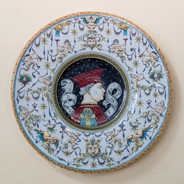 Piatto del Duca Francesco Sforza Smaltato Colorato in Ceramica