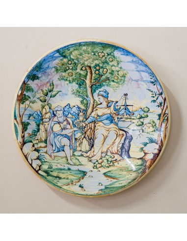 Piatto la Metamorfosi di Ovidio Smaltato Colorato in Ceramica