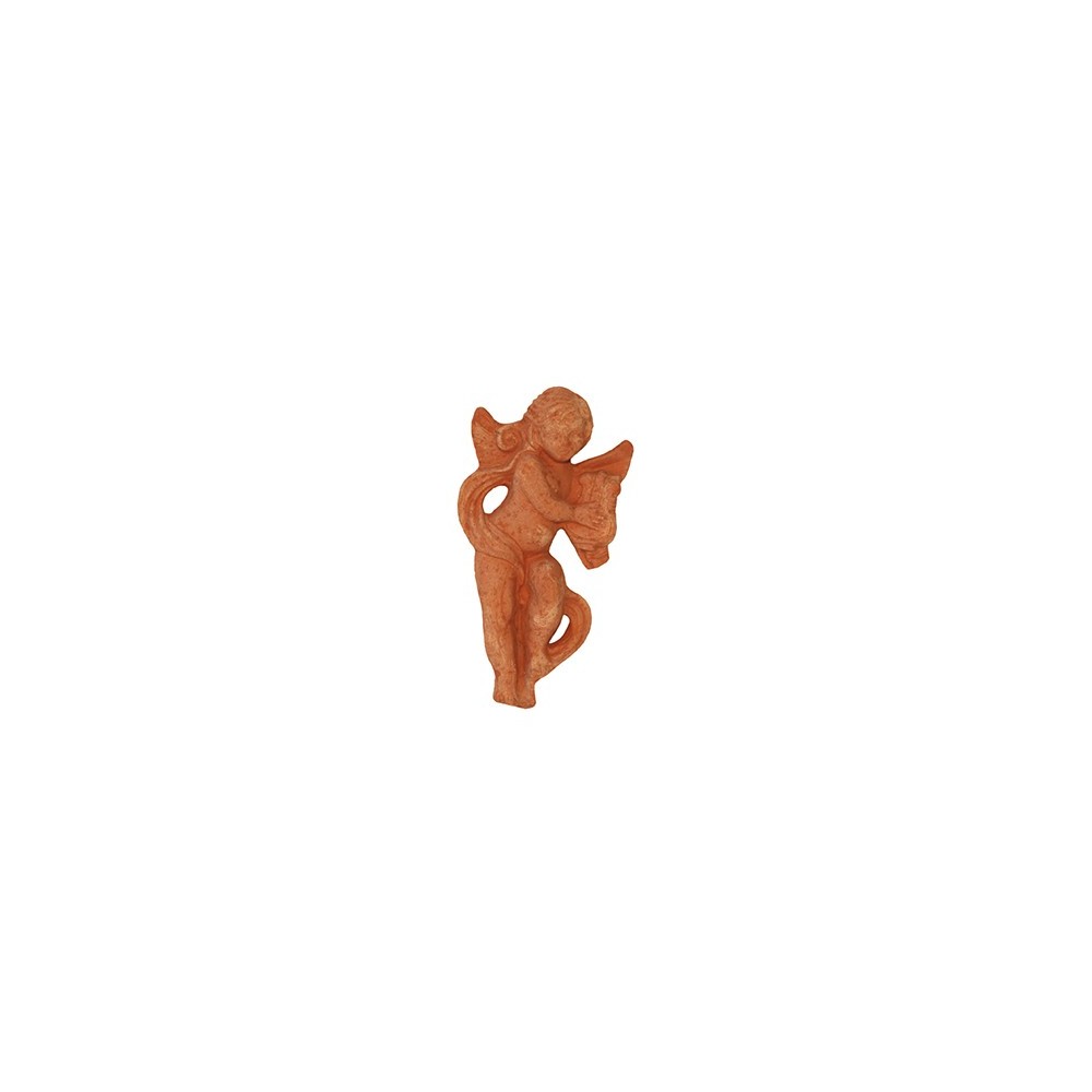 Playing Angel with Harp in terracotta