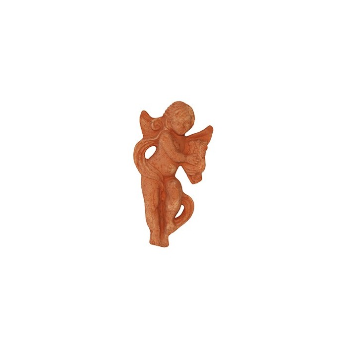 Playing Angel with Harp in terracotta