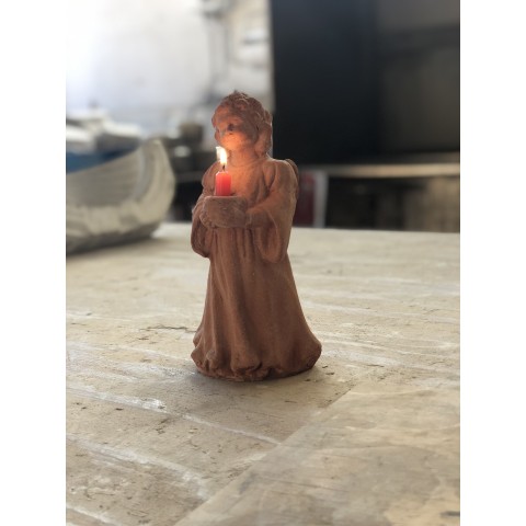 Angelo con Candela in Terracotta 2