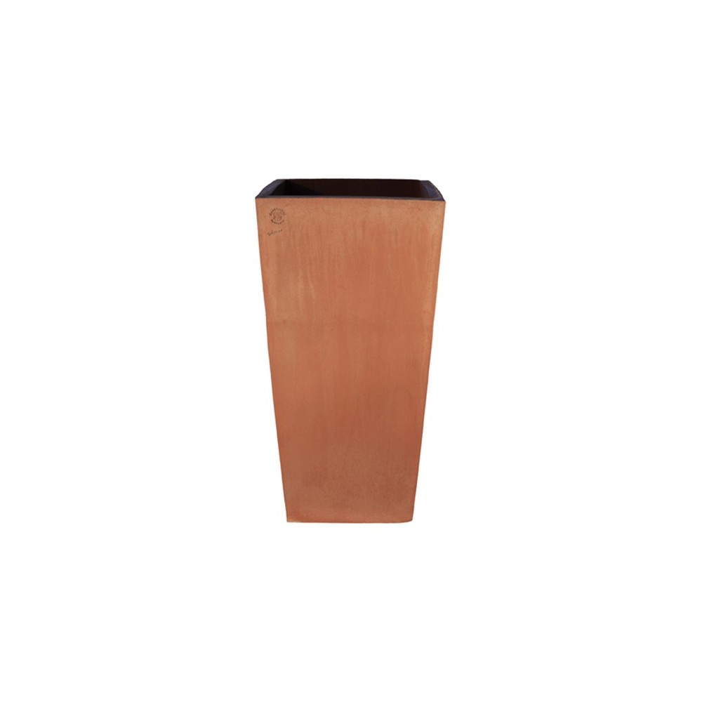 Vaso Quadrato Liscio in Terracotta d'Impruneta