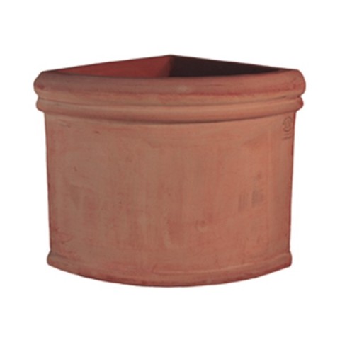 Smooth Low Angle Terracotta Vase from Impruneta