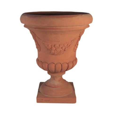 Festooned Chalice Vase in Terracotta