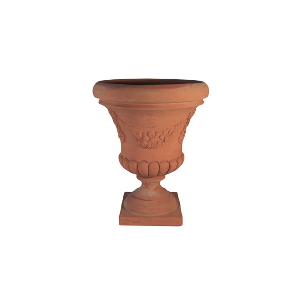Festooned Chalice Vase in Terracotta