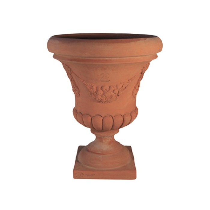 Festooned Chalice Vase in Terracotta