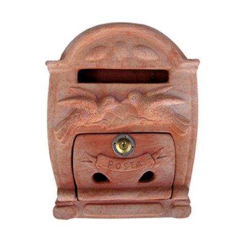 Cassetta della Posta con Uccellini in Terracotta