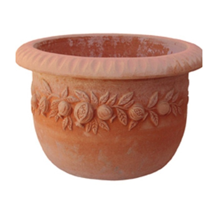 Vaso con Melograni in terracotta D'impruneta