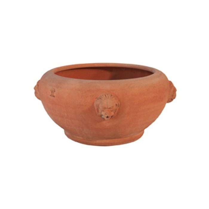 Ciotole con maschere di leone a tornio in terracotta | Terrecotte Cestenoli