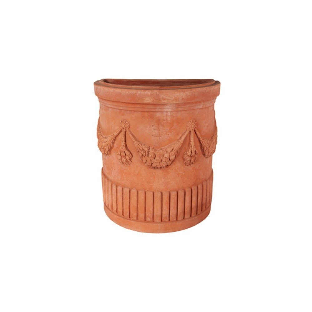 Vaso a parete festonato in terra D'impruneta