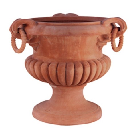 Vaso a calice con manici in terracotta d'Impruneta