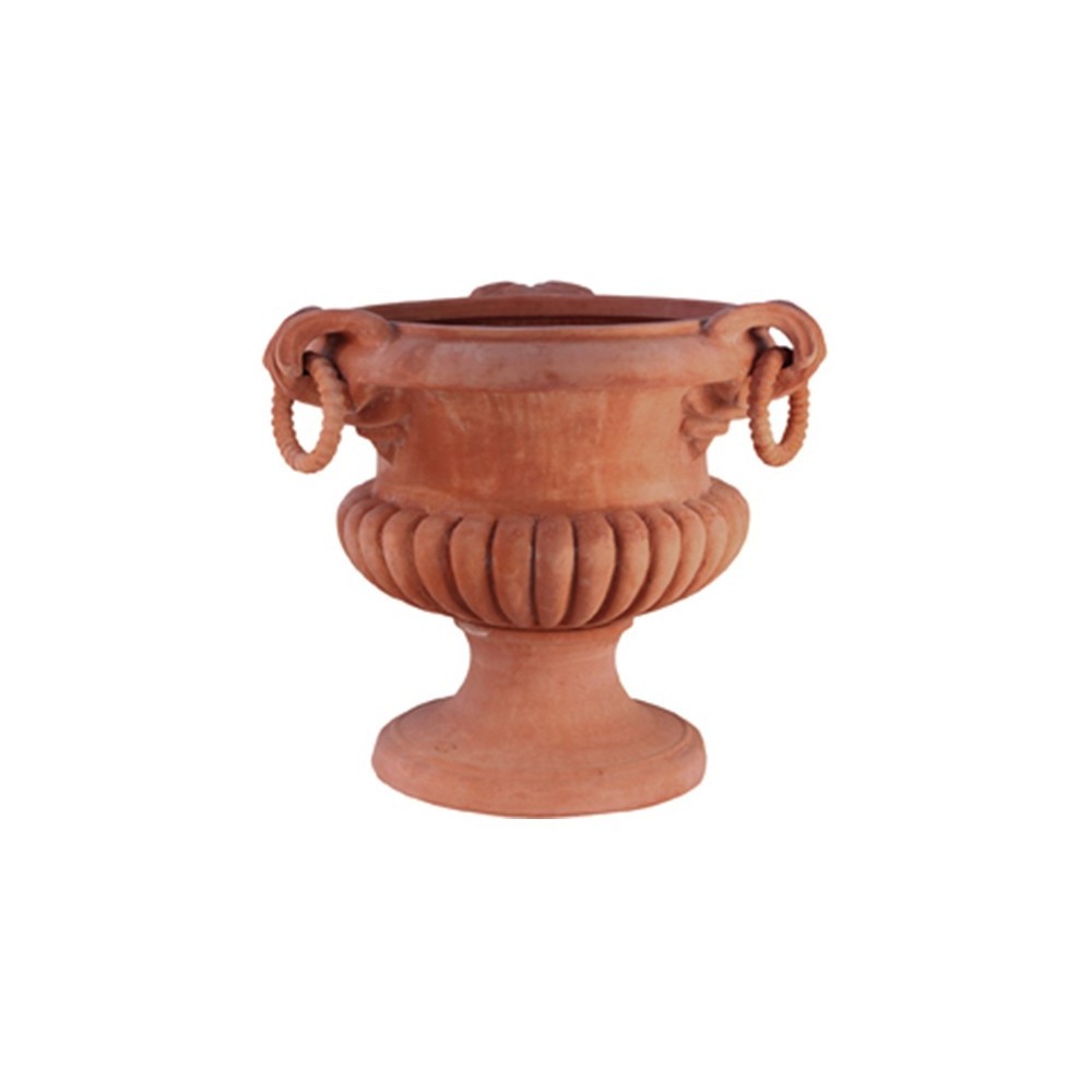 Vaso a calice con manici in terracotta d'Impruneta