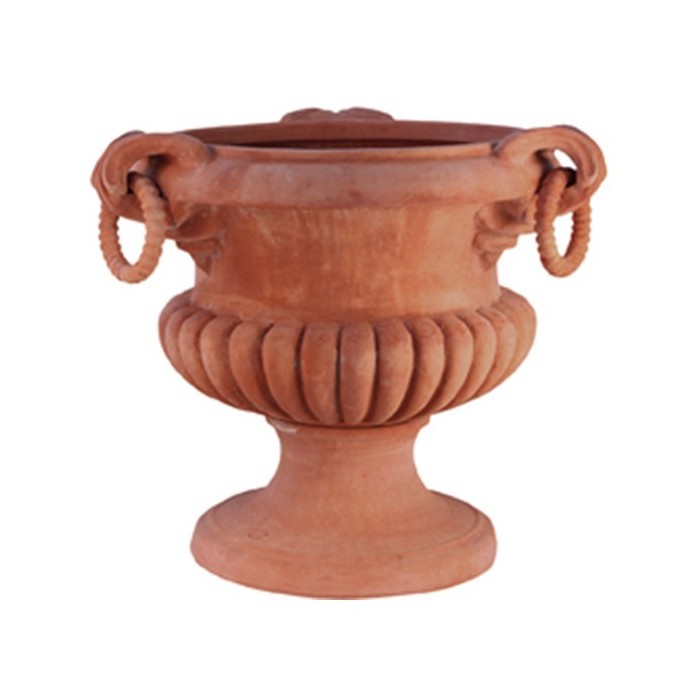 Vaso a calice con manici in terracotta d'Impruneta