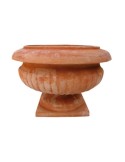 Vaso a calice lavorato in terracotta | Terrecotte Cestenoli
