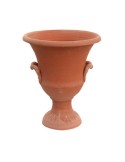Vaso a calice liscio a tornio in terracotta