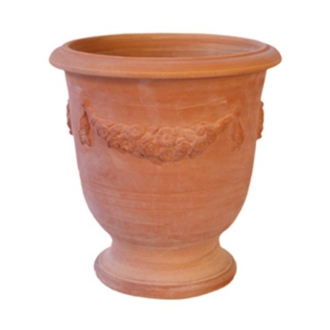 Vaso a calice festonato a tornio in terracotta | Terrecotte Cestenoli